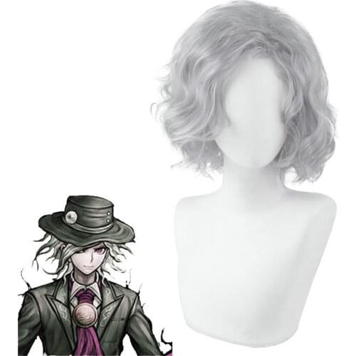30cm Game Anime Fate/Grand Order Apocrypha Monte Cristo Edmond Dantes Wig Cosplay Wigs Playing Silver Gray Hair Halloween 1:1