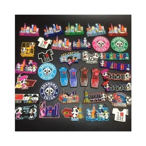5 pieces/lot)The new Shanghai Panda soft surface fridge magnet Landscape