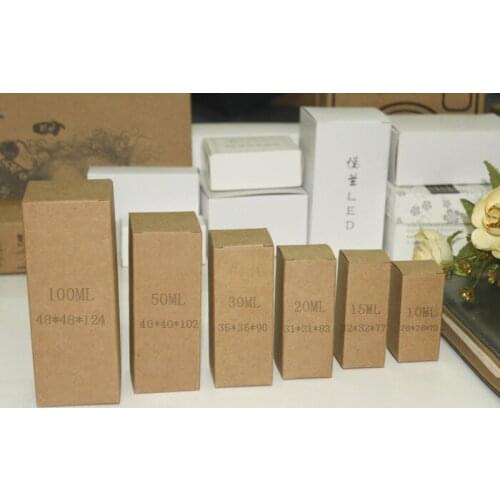 50Pcs/Lot 3.1*3.1*8.3cm Essential Oil Lipstick Perfume Bottle Packag Brown Kraft Paper Box Cosmetic Nail Polish Gift Event Box