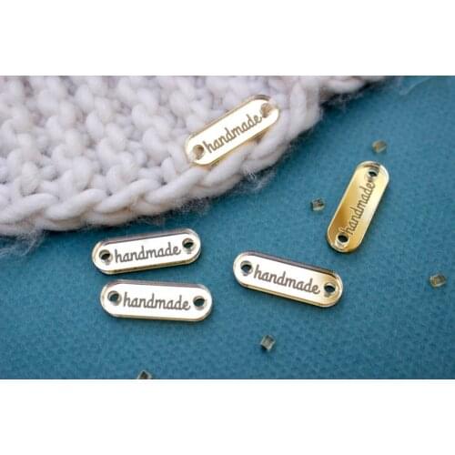 50 Gold Acrylic Mirror Handmade Tags, Engraved Custom Tag, Engraved Handmade product Tag, Gold mirrored acrylic handmade