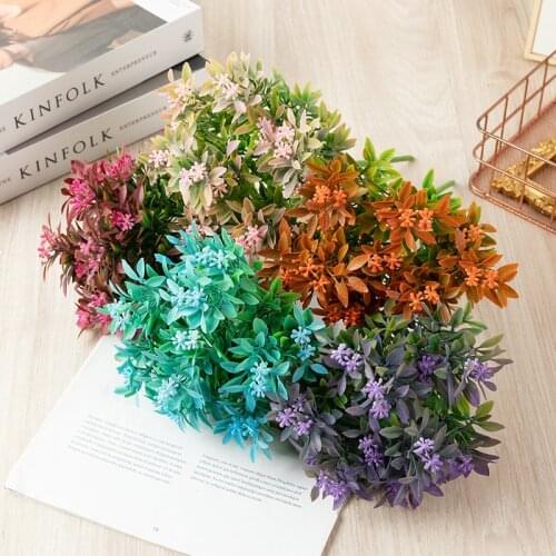 7 Forks Artificial Fruit Flower Branch Plastic Milan Grass Plant Wedding Party New Year Home Decoration Accessories Fake Flower