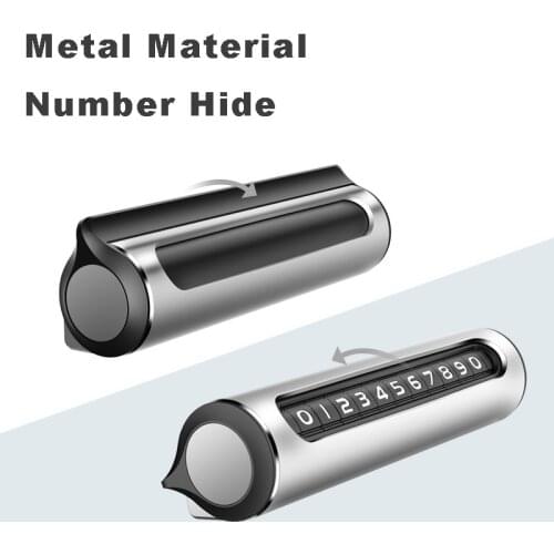 Konrisa Rotating All Metal Car Temporary Parking Card Rotatable Number Hidden Double Sided Car Styling Parking Phone Card
