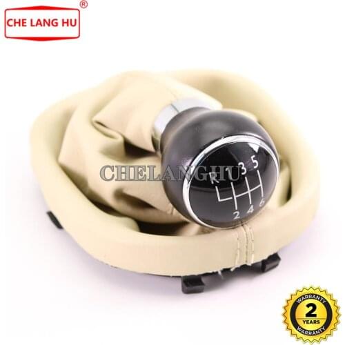 For volkswagen VW Caddy 2011 2012 2013 2014 2015 Car-styling 6 speed Car Gear shift knob Yellow leather Boot