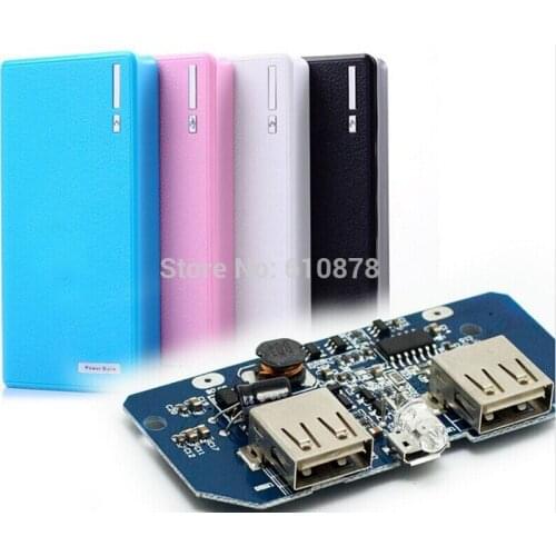 Dual USB 5V 2A DIY Wallet 5 section 18650 Power Mobile Box self-restraint Treasure with LED Light & Mobile Power Circuit Board