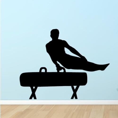 Gymnastics Pommel Wall Sticker Home Decor Gym Studio Vinyl Waterproof Black Wall Paper Modern Gymnasium Mural Wall Decals ZA009