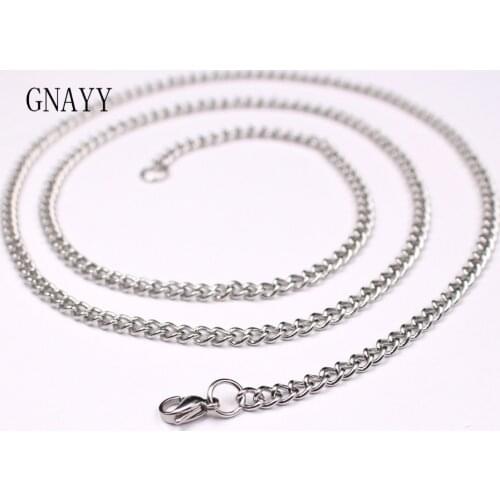 GNAYY a dozen (12pcs ) Lot in bulk women mens Stainless Steel Cowboy Curb chain Link Necklace 4mm/ 2.2mm WIde 16-28 inch
