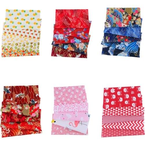 5pcs/pack 20*25CM Patchwork Sewing Cloth Cotton Apparel Fabric Plain Weave Floral Fabric DIY Handmade Accessories Mixed Color