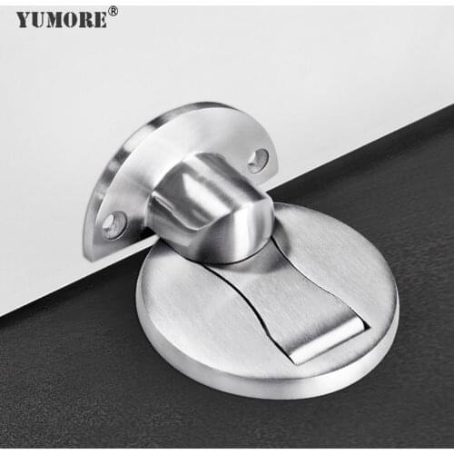 YUMORE Magnetic Door Stopper 304 Stainless Steel Hidden Door Holders Catch Floor Nail-free Doorstop Furniture Hardware