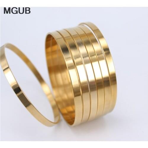 MGUB Diameter 70mm 5mm wide 7pcs bracelet Stainless steel men and women bright Suitable for wear Original Image LH511
