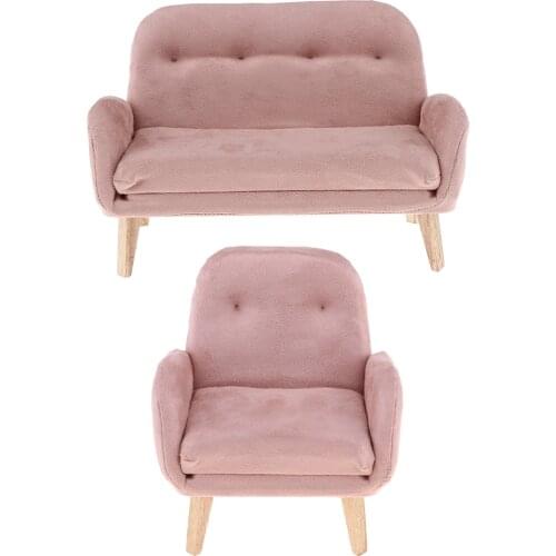 Flannelette Sofa Armchair Model For 1/6 Dollhouse Furniture Decor, for Aciton Figures Accessories