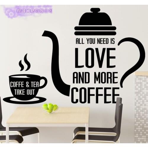 Coffee Shop Sticker Bean Milk tea Decal Cafe Cup Poster Vinyl Art Wall Decor Mural Decoration Bread Coffee Break Glass Decals