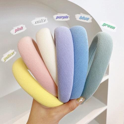 New Soild Color Headband Girls Vintage Hair Bands Soft Hairband Hair Rubbers Women Korean Hair Hoop Headwear Hair Sccessories