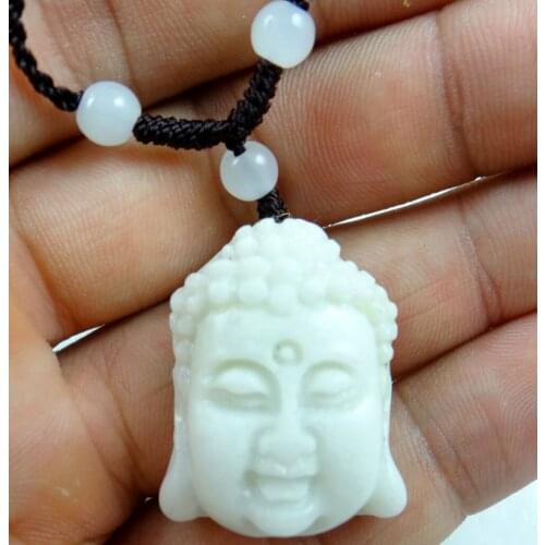 Natural stone Quartz Crystal hand-carved statue of Buddha head amulet pendant for diy Jewelry Making necklace Accessories