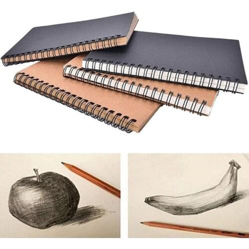 Retro DIY Stationery Spiral Bound Coil Sketch Book Blank Paper Art Graffiti Notebook Stationery