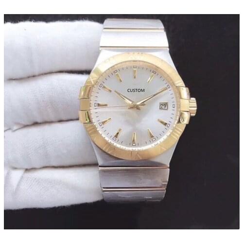 Luxury Brand star watch Stainless Steel white mother of pearl shell Watch crystal cz date Bezel Chronometer clock