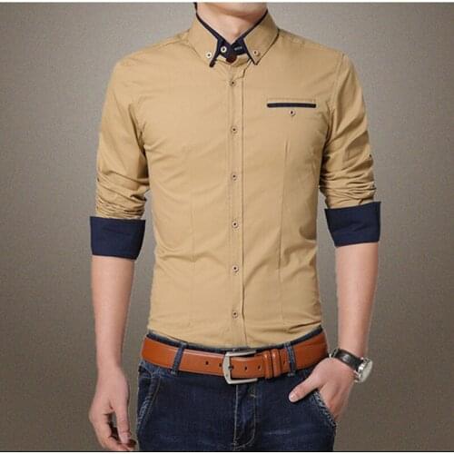 ZYG6156-A1267 2020 spring and autumn new business mens with pure color and long sleeve shirt cheap wholesale free shipping