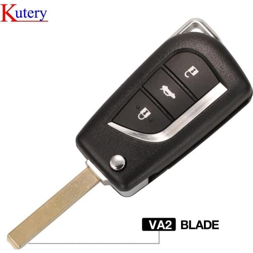 Kutery 3 Button Flip folding Remote key shell for Toyota 2015 Levin Camry Reiz Highlander Corolla Replacement va2 blade