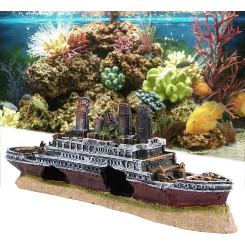 Aquarium Ornaments Wreck Shipwreck Broken Boat Fish Tank Tank Cave Decor Creative Aquarium Landscape Decor Hot
