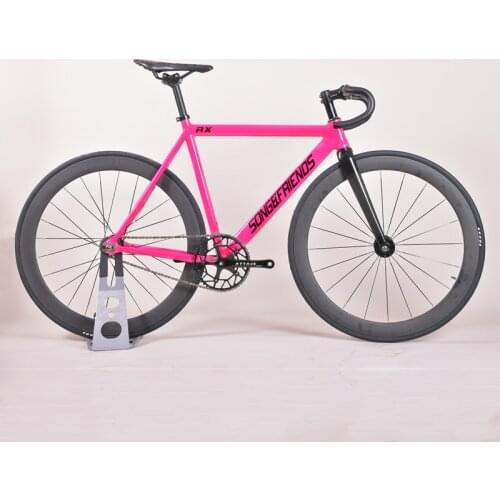 Song&friends Ultra light FIXED GEAR BIKE single speed Track Bicycle Aluminum Frame with carbon fiber fork and carbon Wheels