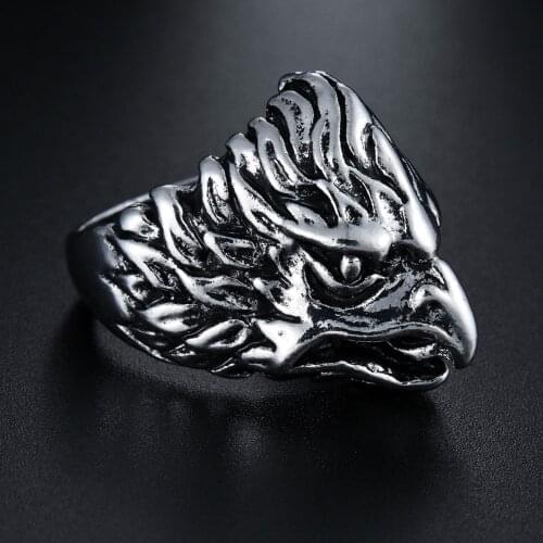 Domineering Punk Eagle Rings Motorcycle Party Personality Mens Ring Biker Hip Hop Rock Jewelry Halloween