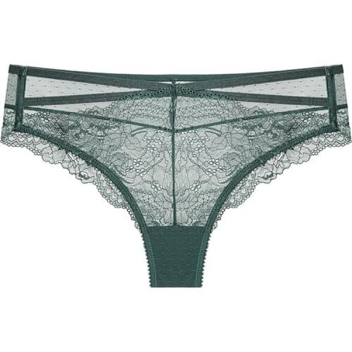 Sexy Romantic Lace Ultra-Thin Womens Panties Low-Rise Hip Up Briefs Femme Comfortable Breathable Underpants