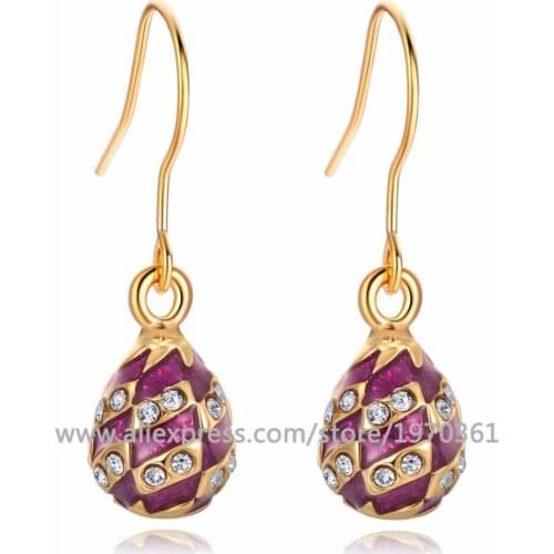 YAFFIL Vintage Egg Charms Dangle Earrings Women Hooks Fashion Crystal Earrings Jewelry For Women