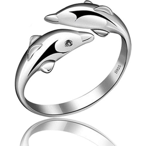 Dolphin Rings Women Opening Ring Fashion Alloy Finger Decorations Accessories Female 2018 Jewelry Rings for Women bague femme