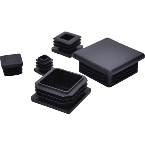 10Pcs Plastic Blanking End Caps Square Inserts For Tube Pipe Box Section Black color