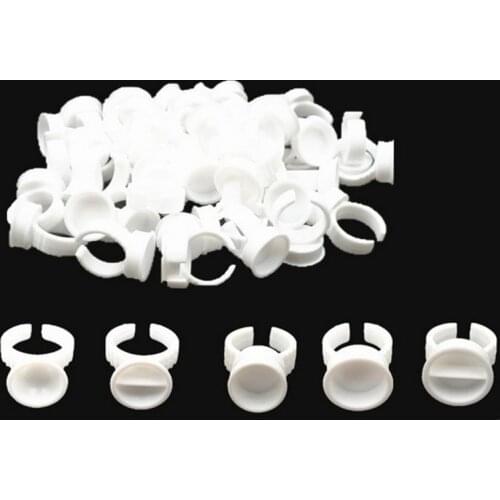 100Pcs Disposable Glue Holder Ring Cups For Eyelashes Extension Tattoo Pigment Holder Pallet Adhesive Glue Holder Palette