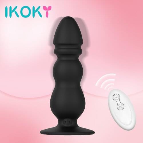 IKOKY Vibrator Anal Plug With Strong Sucker 10 Speed Butt Plug Prostate Massager Sex Toys for Women Men G-spot Stimulator