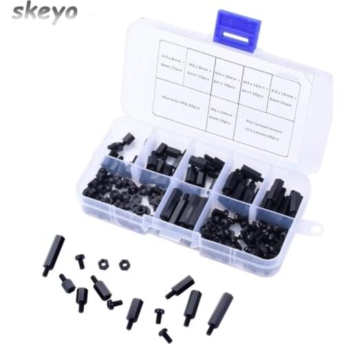 180 pcs M3 Nylon Male Female Hex Utility Spacer Standoff Screw Nut Assortment Mounting Hardware Kit For FPV,Quadcopter Drone, RC