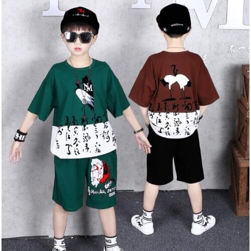 Children Clothes 2021 Summer School Boys Clothes Tracksuit Cotton T-shirt+Shorts 2Pcs Outfits Kids Casual Boys Clothing Sets