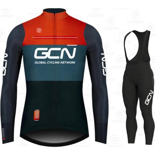 2021 GCN Team Autumn Cycling Jersey Sets Breathable Long Sleeve MTB Bike Clothes Bicycle Clothing Suits roupa ciclismo masculino