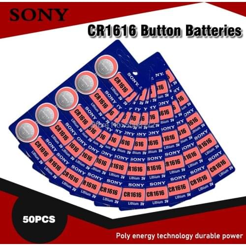 50pc 100% Original Sony CR1616 3V Lithium battery Button coin cell DL1616 ECR1616 LM1616 For Watch Electronic Toy Remote Control