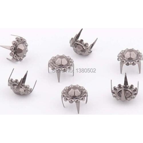 50pcs/lot black color unique design 9*5mm 4 claws rivet garment rivets decoration for bag garment shoes