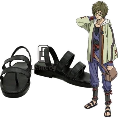Anime Kabaneri of the Iron Fortress Ikoma Cosplay Party Black Shoes Custom Size