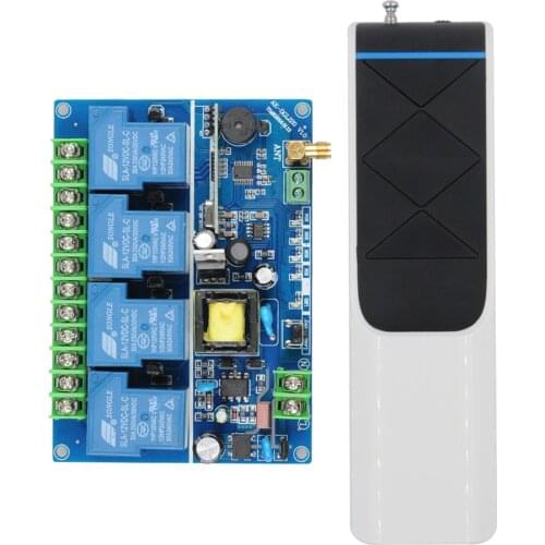 AC 220V 4CH 30A RF Wireless Remote Control System Radio Wireless Switch Long Distance Remote For Industry Equipment Lifter