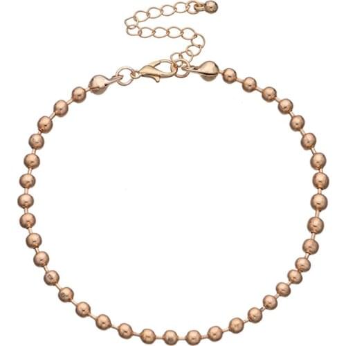 Alloy Anklet Adjustable Solid Color Vintage Bead Anklet Chain Anklet Summer Beach Sexy Foot Chain for Women Girls Jewellery