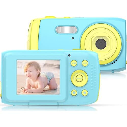 Kids Digital Camera Children Mini Action Camcorder Max 5MP 2.0Inch TFT Display Continuous Shot with Waterproof Case