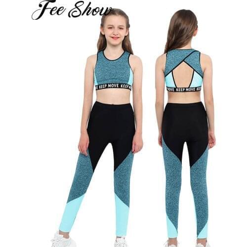 Kids Yoga Sets Tracksuits for Children Girls Workout Fitness Girl Clothing Running Sports Suit Sleeveless Hollow Back Sports Set