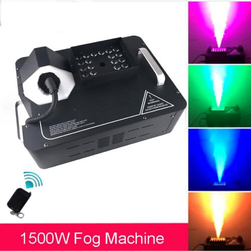 DJ Fog Machine DF-S6A 1500W Colorful Gas Column Smoke Machines Aerosol Sprayer Smoke Spray Distance 8M 24 LEDs Wireless Control