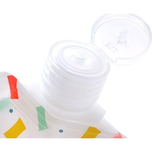 100ml Mini Travel Liquid Dispenser Bag Shampoo Storage Container Candy Color Letters Geometric Pattern Lotion Bottle Squeeze