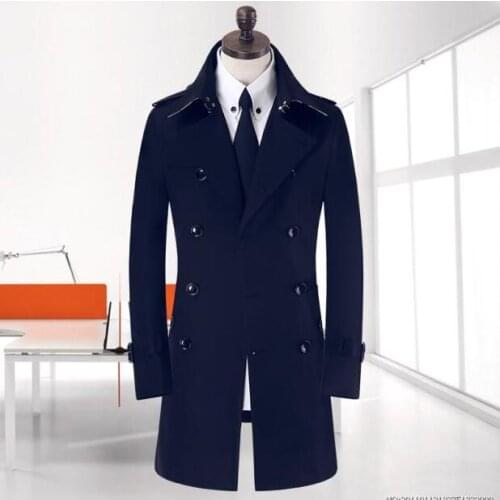 Khaki beige 2020 new autumn slim sexy medium-long trench coat men business outerwear mens trench coat clothing belt S - 9XL