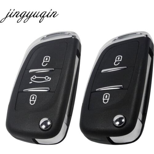 Jingyuqin 5pcs/lot VA2/HCA Blade Modified 2/3 Button Key Case Shell for PEUGEOT 306 307 308 407 408 Flip Folding Remote