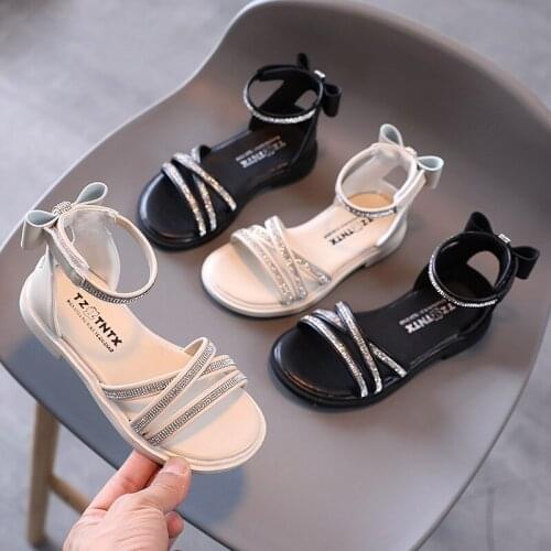 Korean Childrens Sandals 2021 Summer New Girls Shoes Diamond Soft Sole Little Princess Shoes Baby Girl Shoes