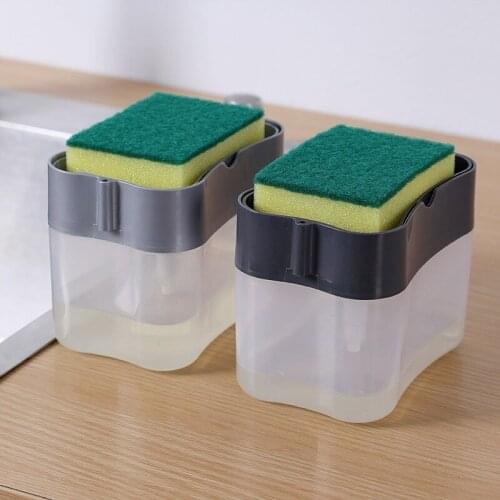 Kitchen Dishwashing Liquid Pressing Type Automatic Liquid Soap Box Scouring Pad Dishwashing Brush Dishwashing Sponge