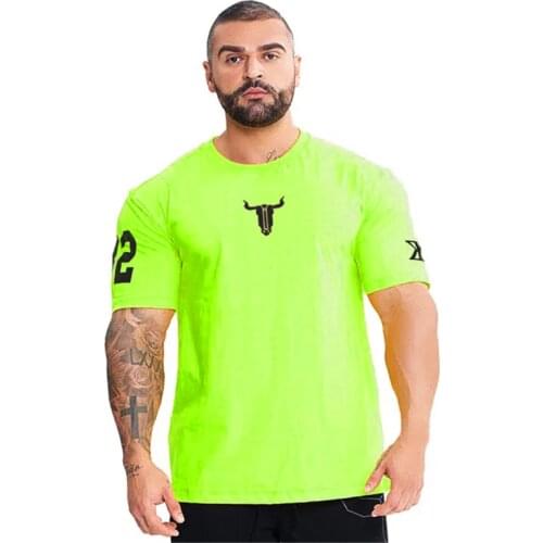 Summer New Short sleeve Tight T shirt Men Casual Cotton Streetwear Gyms Fitness T-shirts Homme Workout Tops Tees
