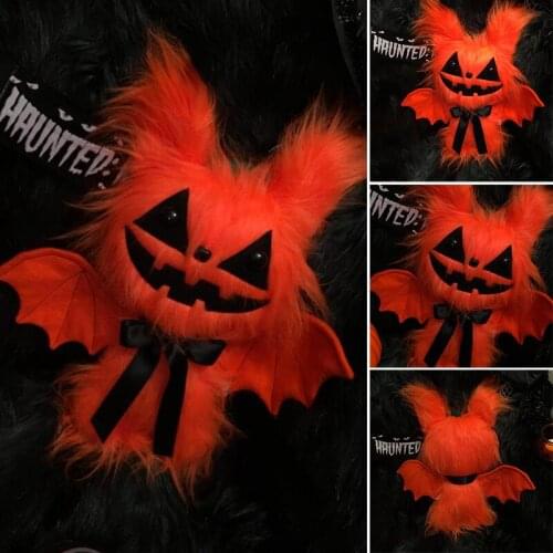 Hot Creative Pumpkin Bat Plush Toy Halloween Soft Stuffed Doll Party Decorative Props Great Gifts for Children DIY Decorations