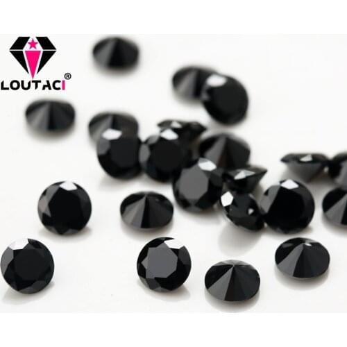 LOUTACI Cubic Zirconia Engagement Rings that Look Real 5A Round Brilliant Cut Black Big Size 8.5-16mm