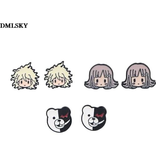 M4729 DMLSKY Anime Alloy Stud Earrings Women Fashion Kids Stainless Steel Earrings Charm Jewelry Gifts